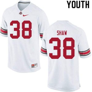 NCAA Ohio State Buckeyes Youth #38 Bryson Shaw White Nike Football College Jersey JWP2545ZD
